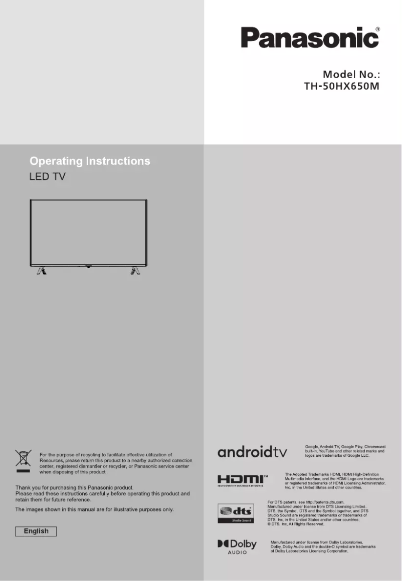 Página 1 del manual Manual de usuario Panasonic TH-50HX650M