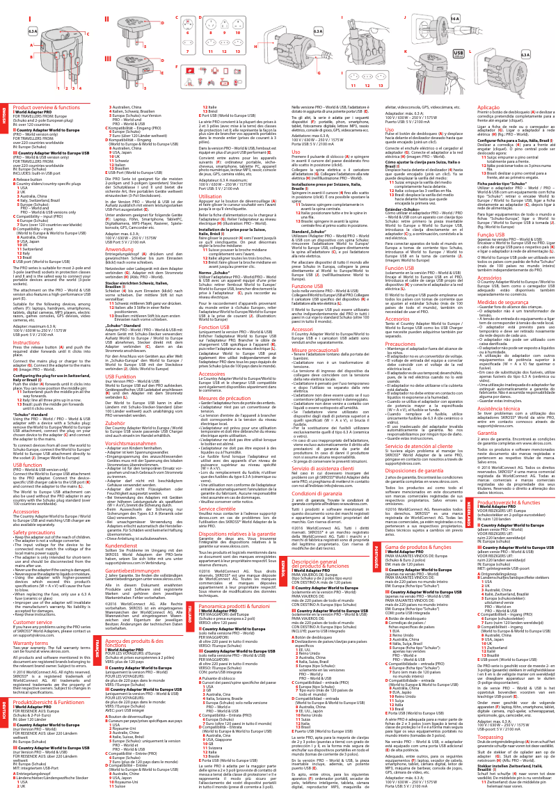 Página 1 del manual Manual de usuario Skross PRO – World & USB