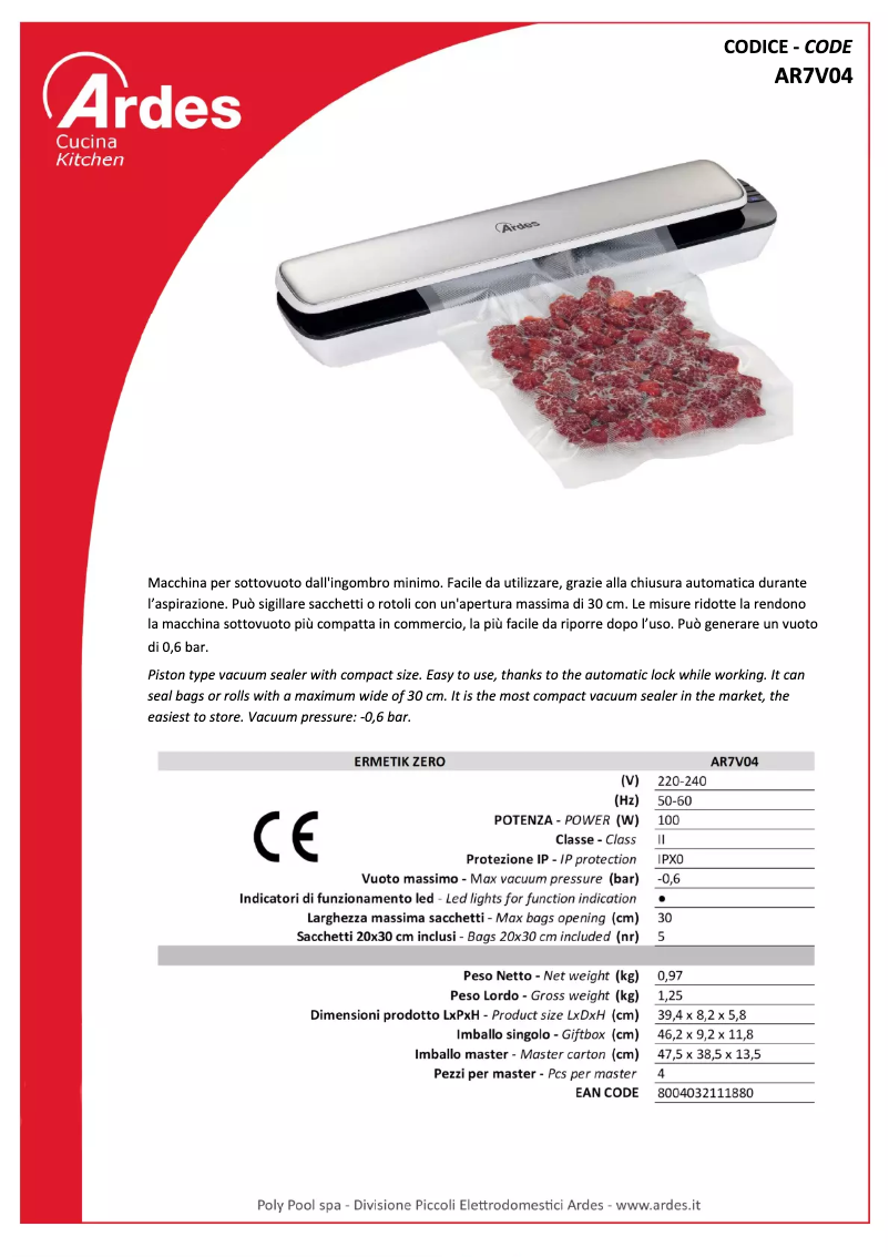 Página nº 1 - Ficha técnica Ardes AR7V04