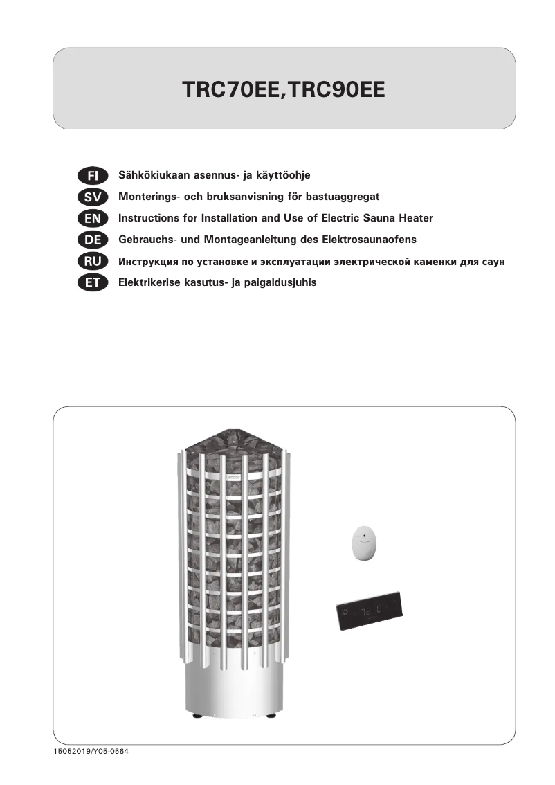 Página 1 del manual Manual de usuario Harvia Glow Corner TRC70EE HTRC7004EE