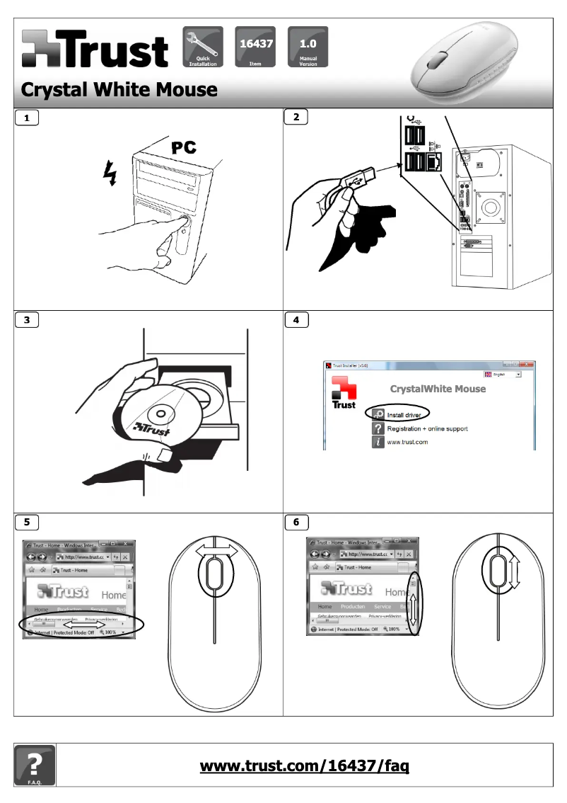 Página nº 1 - Manual de usuario Trust CrystalWhite Mouse
