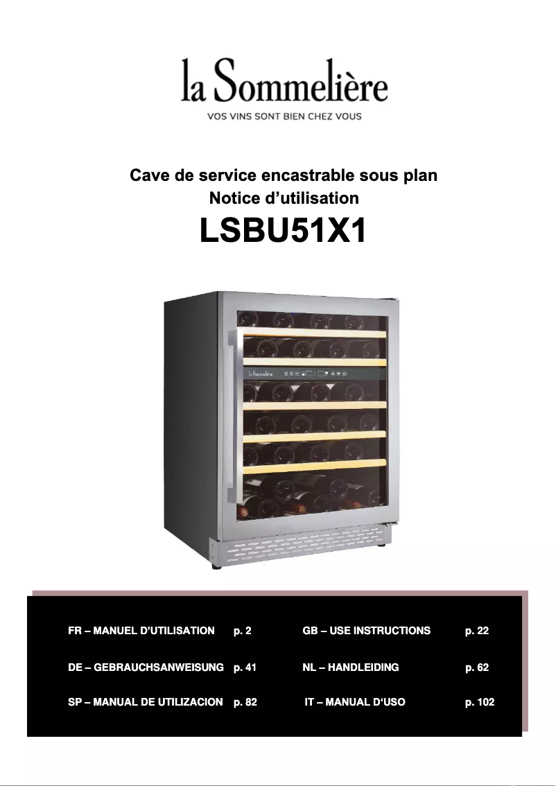 Página 1 del manual Manual de usuario La Sommelière LSBU51X1