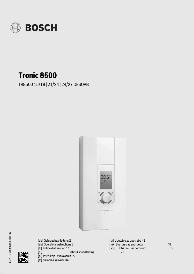 Página 1 del manual Manual de usuario Bosch TR8500