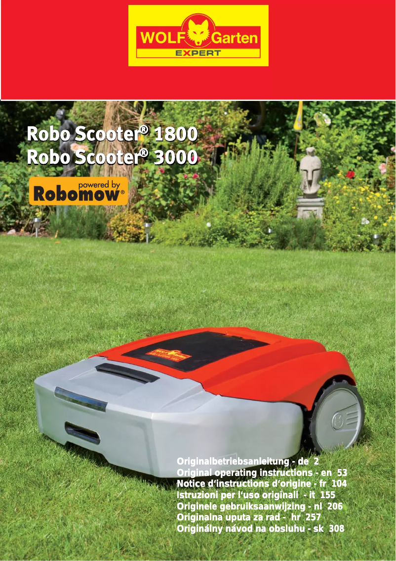 Imagen de la primera página del manual del dispositivo Robo Scooter 1800