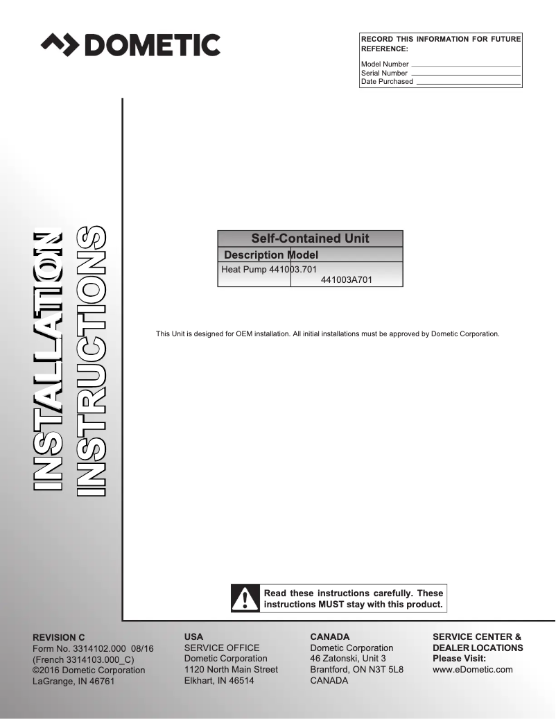 Página 1 del manual Manual de usuario Dometic CoolCat