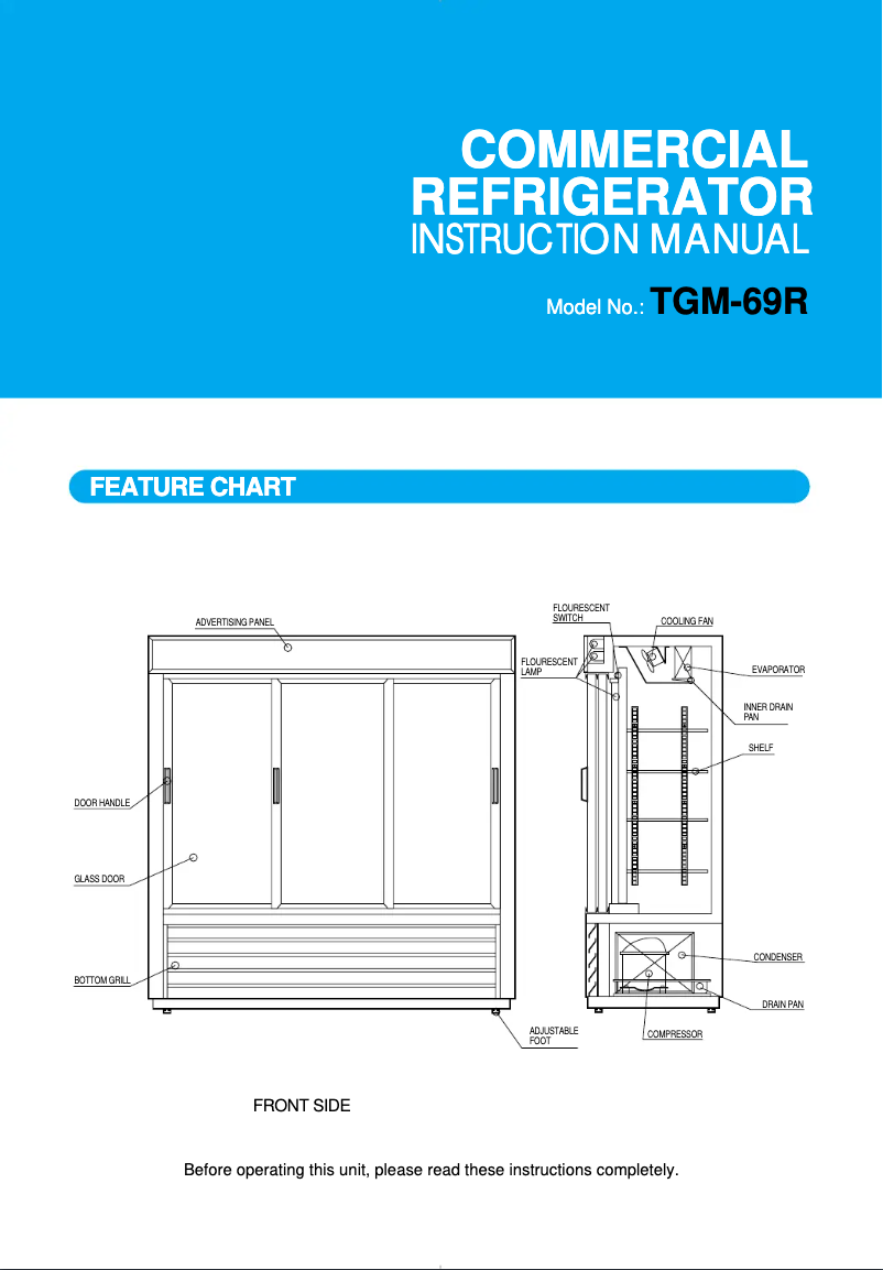 Imagen de la primera página del manual del dispositivo TGM-69R-N