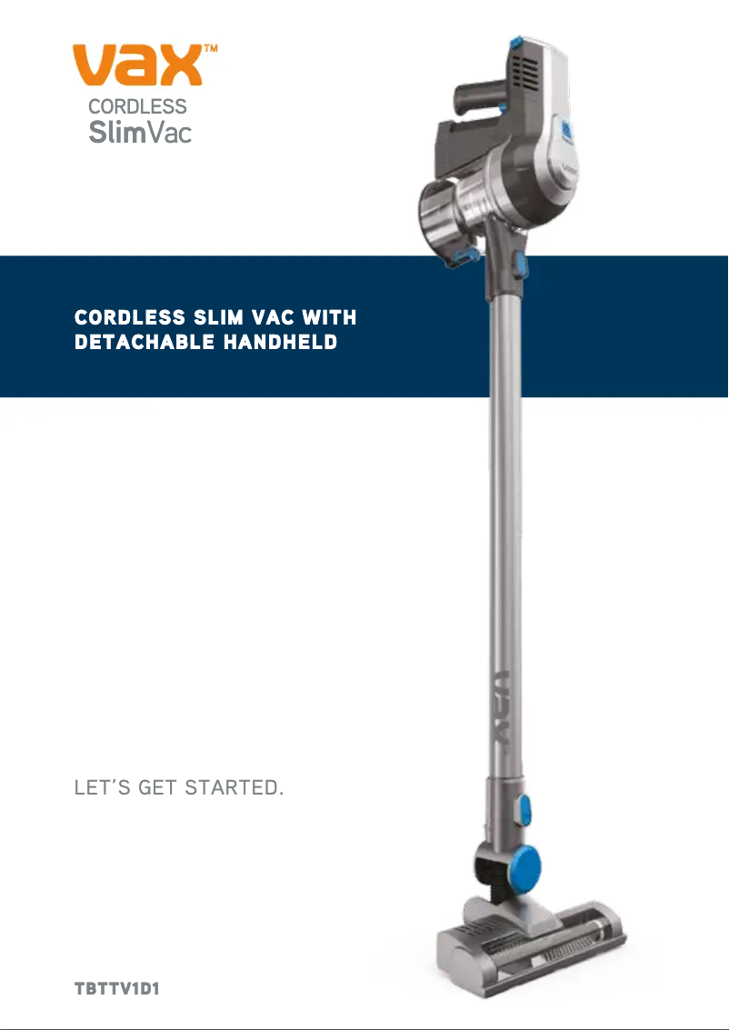 Página nº 1 - Manual de usuario Vax Cordless SlimVac TBTTV1D1