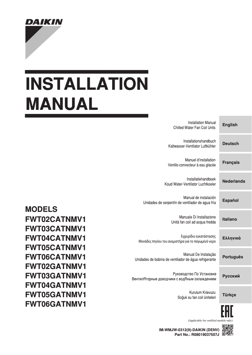 Imagen de la primera página del manual del dispositivo FWT03CT