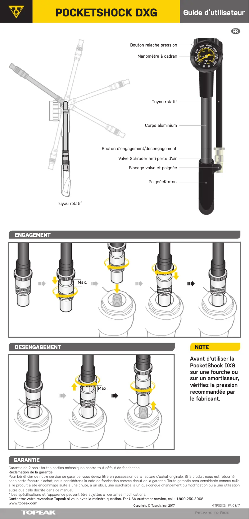 Página 1 del manual Manual de usuario Topeak PocketShock DXG