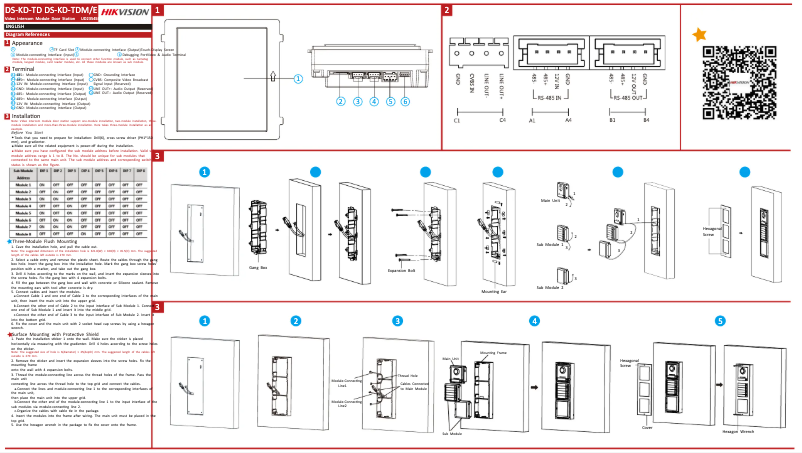 Imagen de la primera página del manual del dispositivo DS-KD-TDM