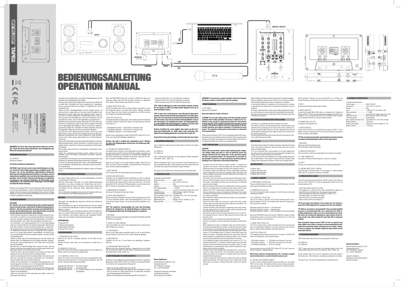 Página 1 del manual Manual de usuario Reloop Tape 2