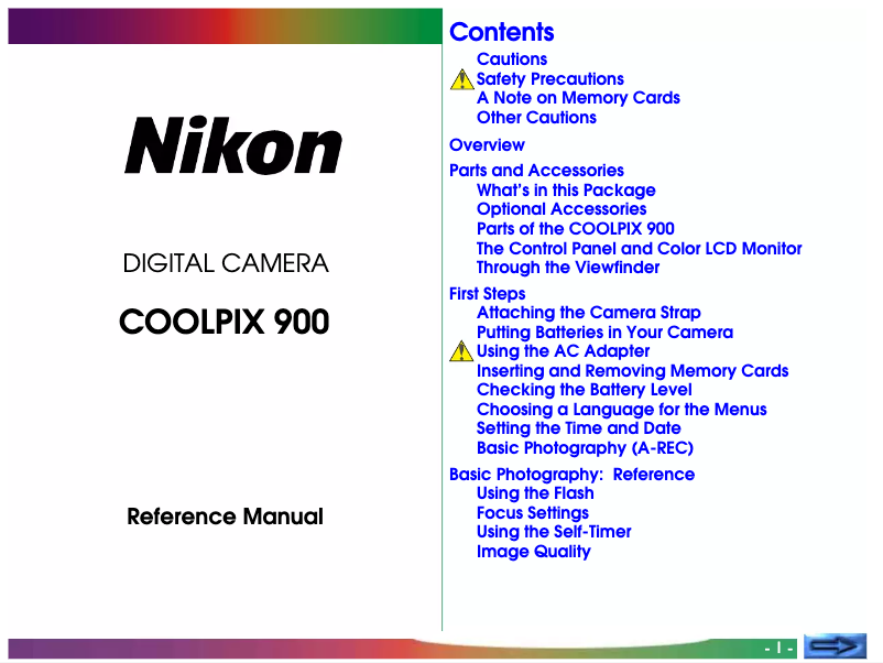 Imagen de la primera página del manual del dispositivo Coolpix 900