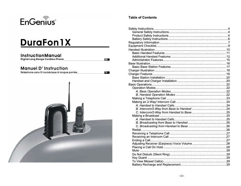 Imagen de la primera página del manual del dispositivo DuraFon 1X