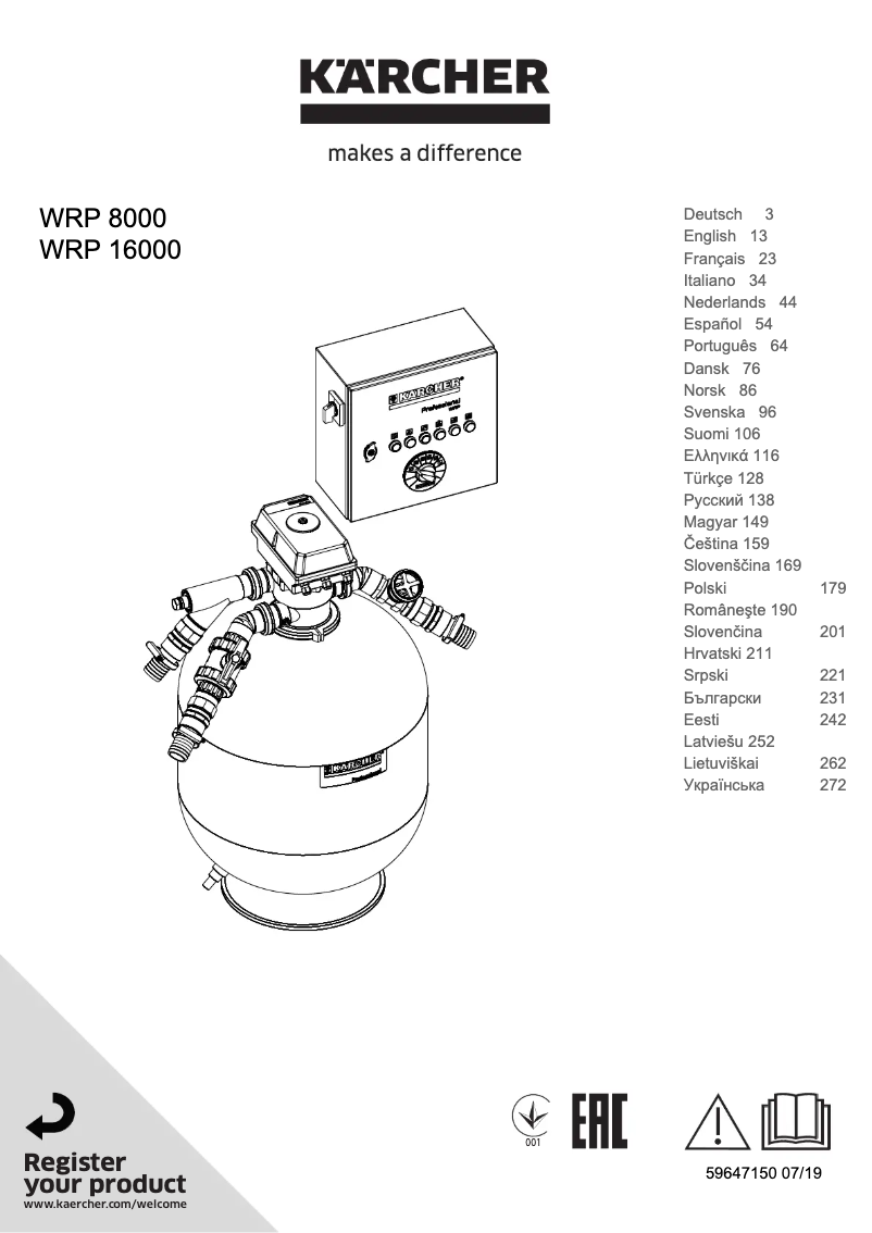 Imagen de la primera página del manual del dispositivo WRP 16000