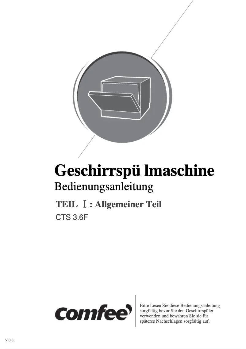 Imagen de la primera página del manual del dispositivo CTS 3.6F