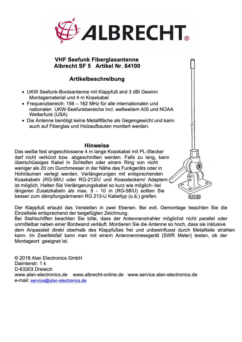 Imagen de la primera página del manual del dispositivo AE Marine 5