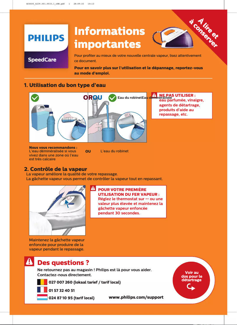 Página 1 del manual Guía de inicio rápido Philips SpeedCare GC6631