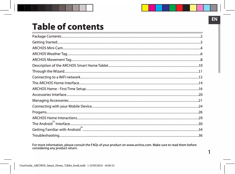 Imagen de la primera página del manual del dispositivo Smart Home