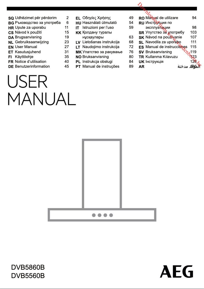 Imagen de la primera página del manual del dispositivo DVB5860B