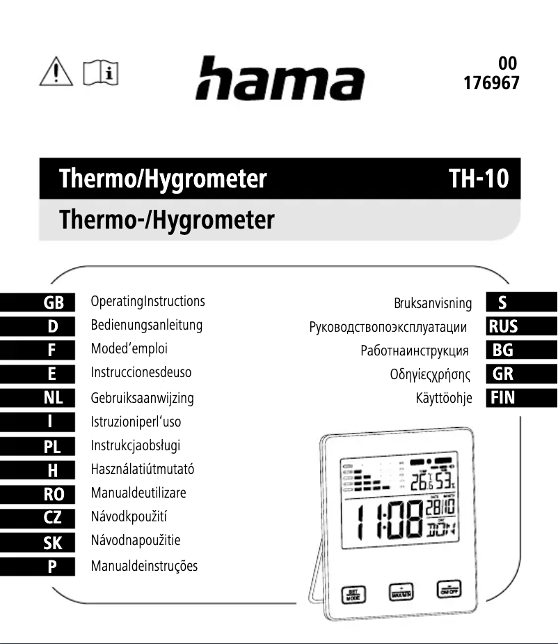 Imagen de la primera página del manual del dispositivo TH-10