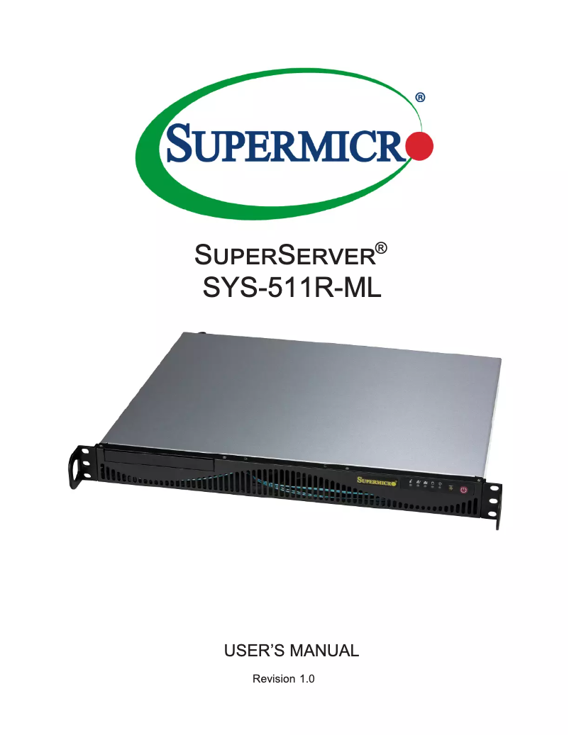 Página 1 del manual Manual de usuario Supermicro SuperServer SYS-511R-ML
