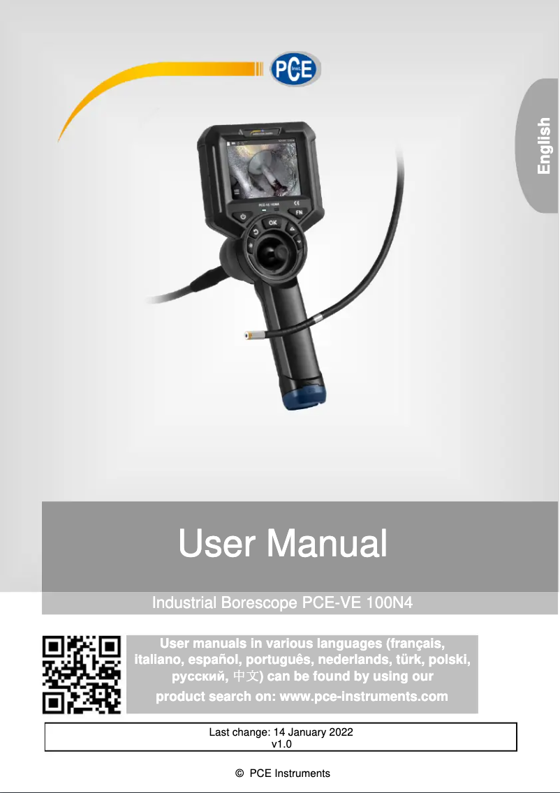 Página nº 1 - Manual de usuario PCE Instruments PCE-VE 100N4