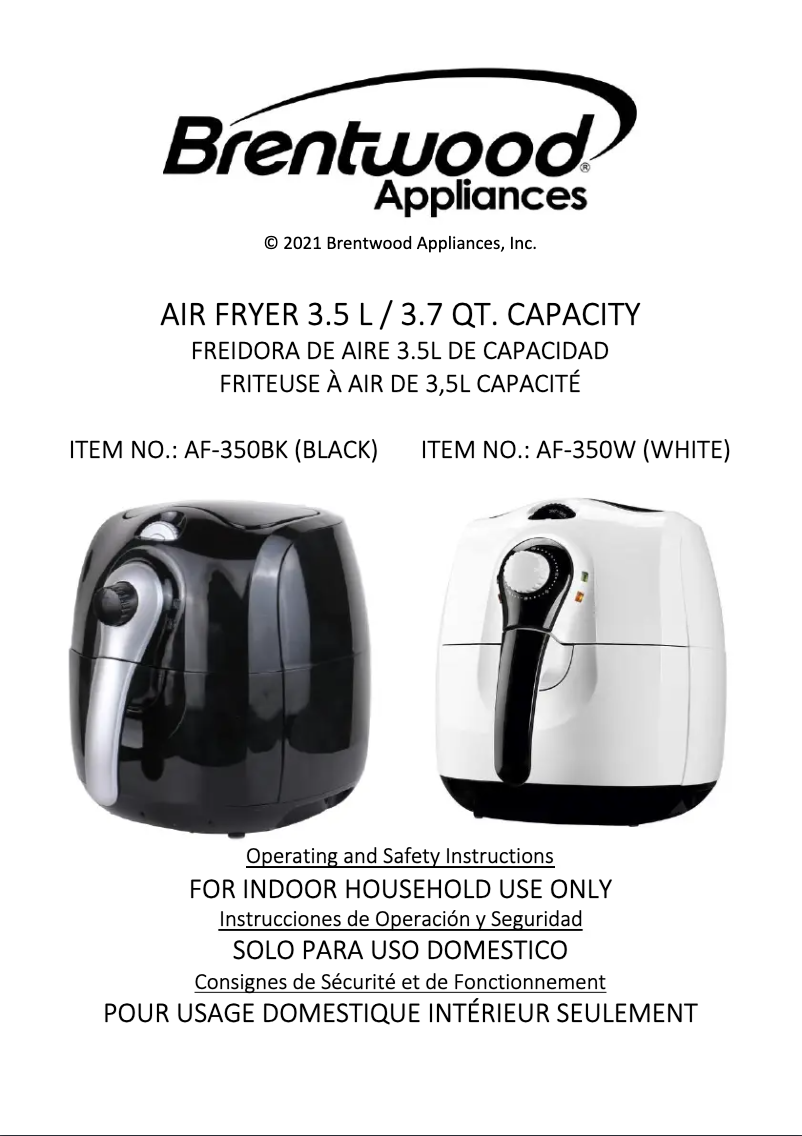 Imagen de la primera página del manual del dispositivo AF-350BK