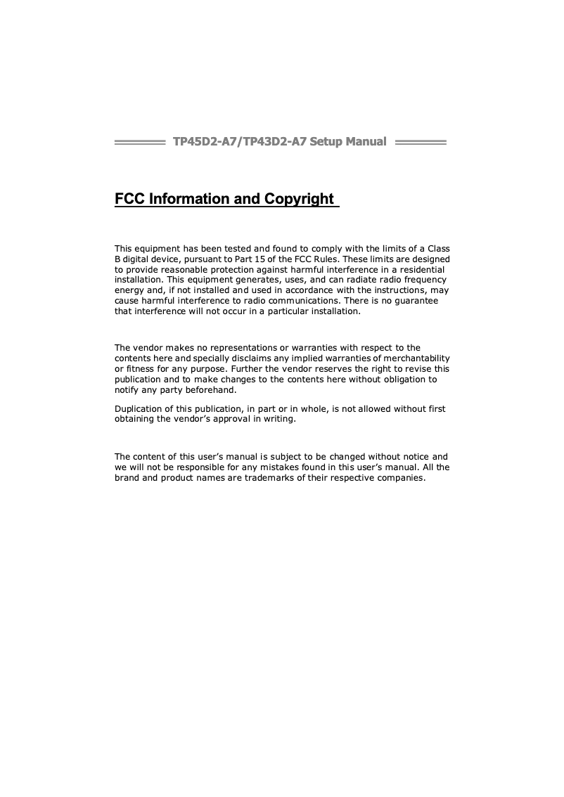 Página nº 1 - Manual de usuario Biostar TP45D2-A7