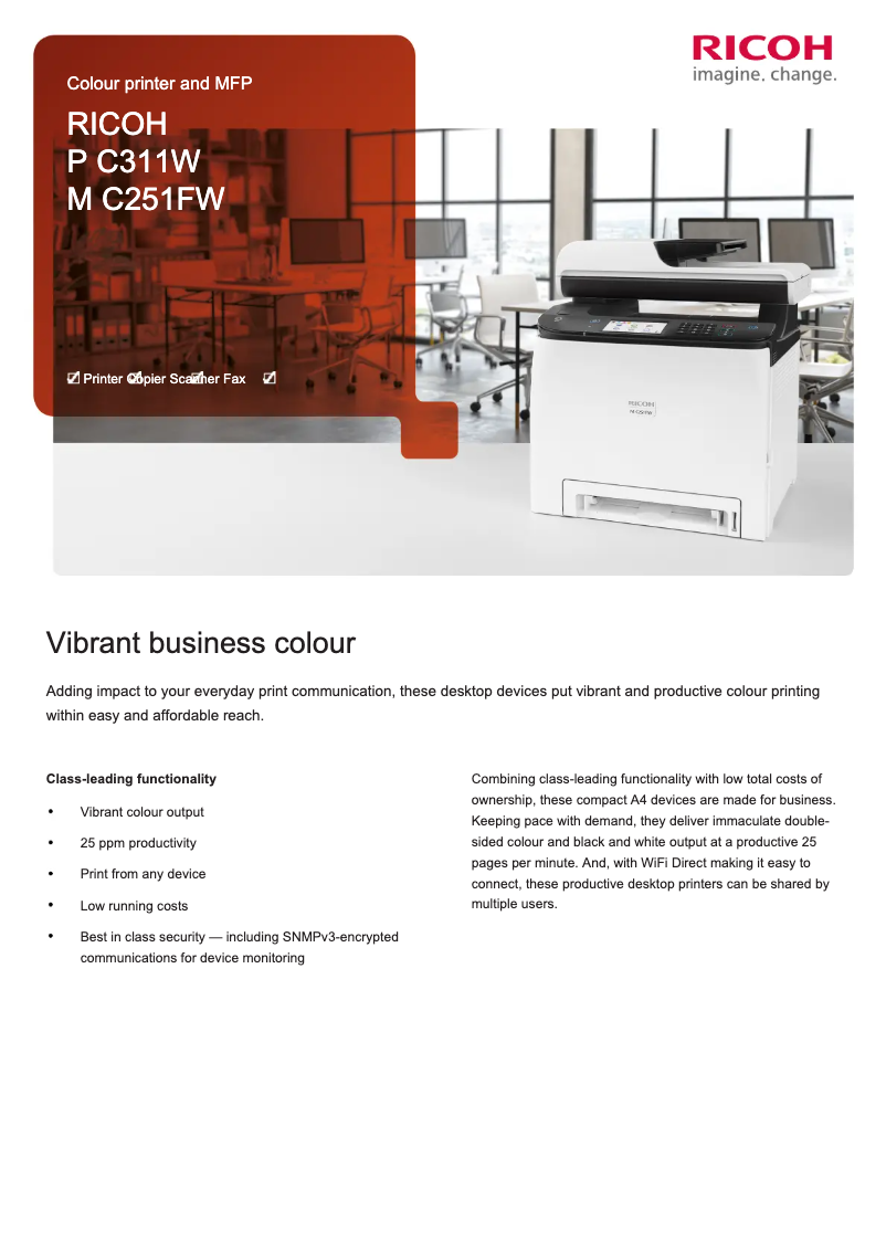 Página 1 del manual Manual de usuario Ricoh M C251FW