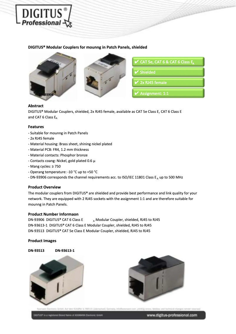 Imagen de la primera página del manual del dispositivo DN-93906