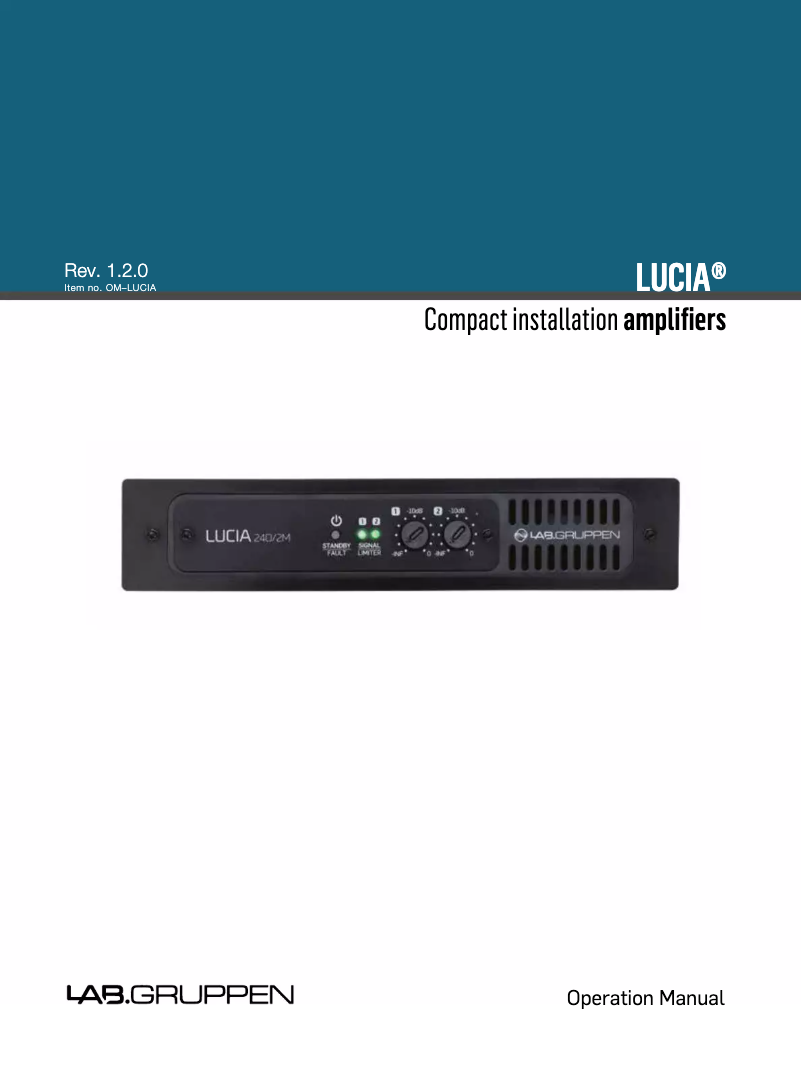 Imagen de la primera página del manual del dispositivo LUCIA 60/1-70