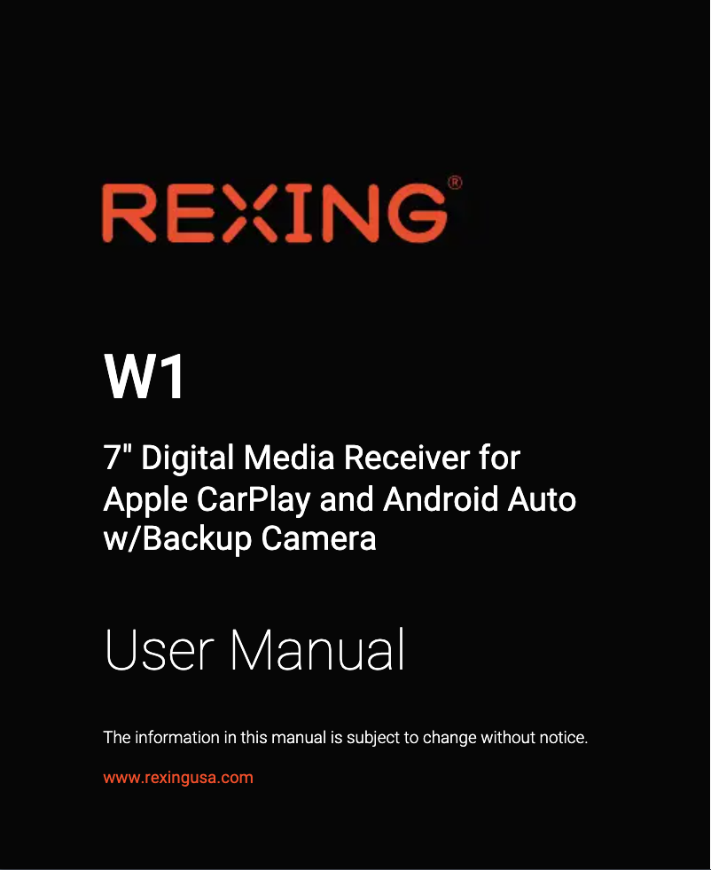 Página nº 1 - Manual de usuario Rexing W1