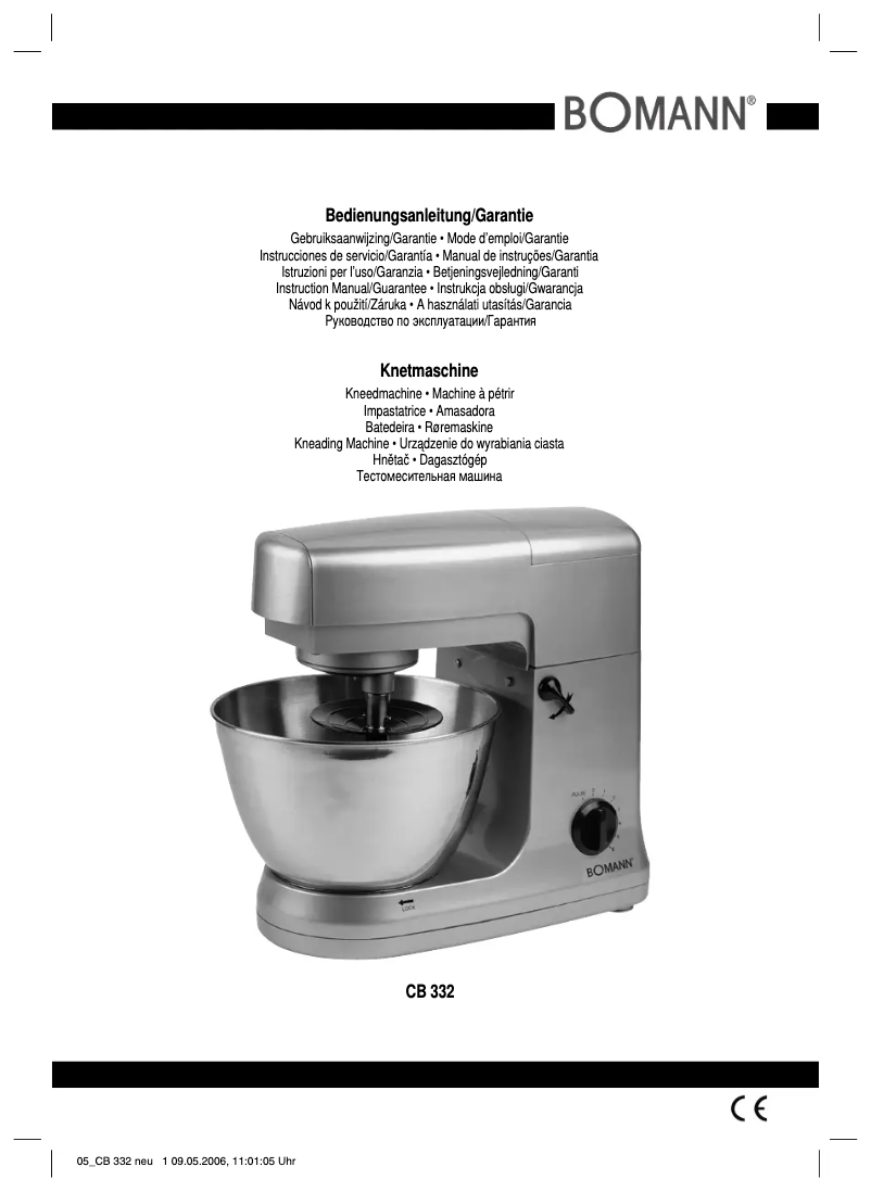 Imagen de la primera página del manual del dispositivo CB 332