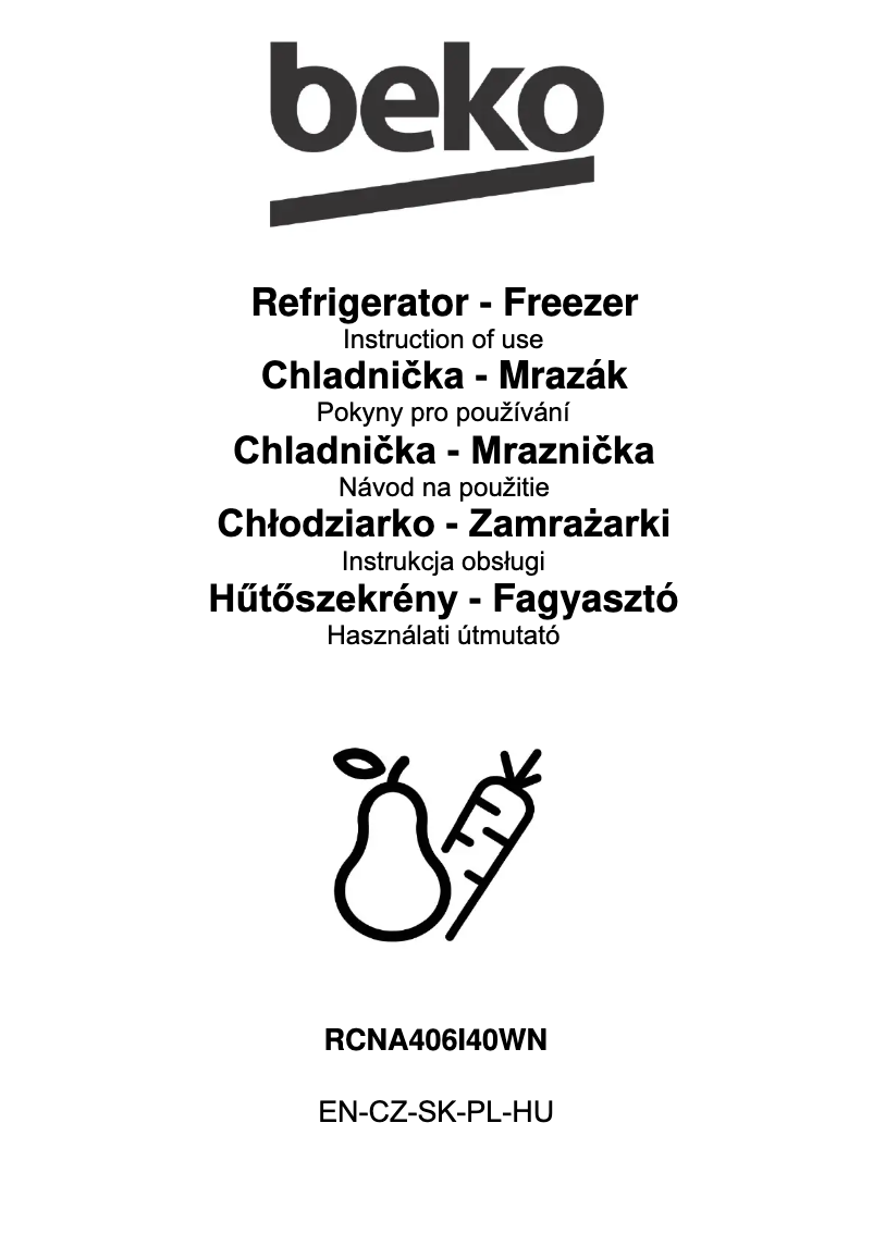 Imagen de la primera página del manual del dispositivo RCNA406I40WN