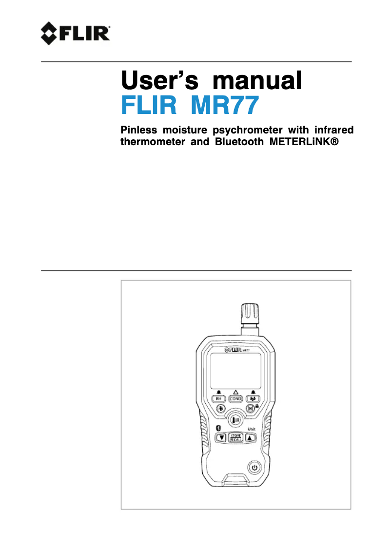 Página nº 1 - Manual de usuario FLIR MR77