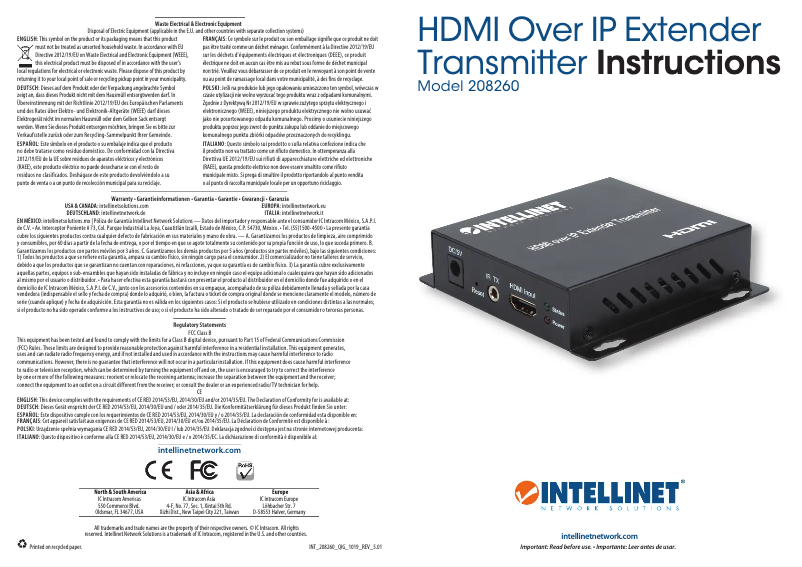 Página 1 del manual Manual de usuario Intellinet 208260