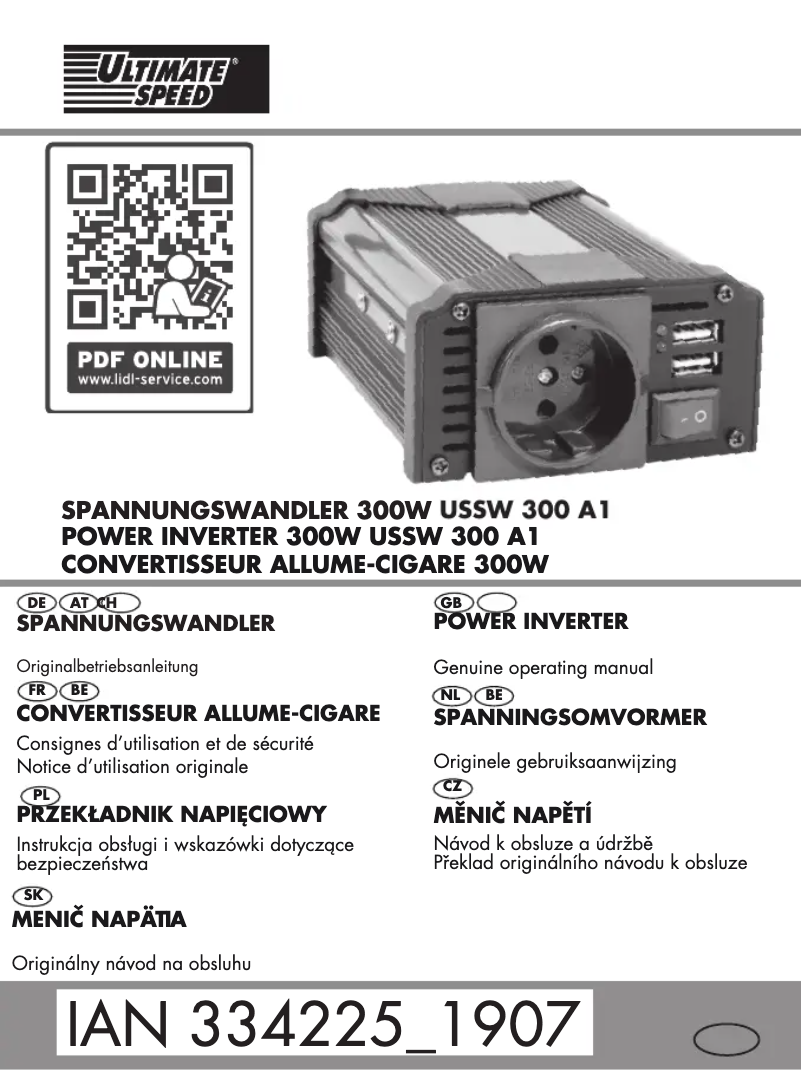 Imagen de la primera página del manual del dispositivo USSW 300 A1