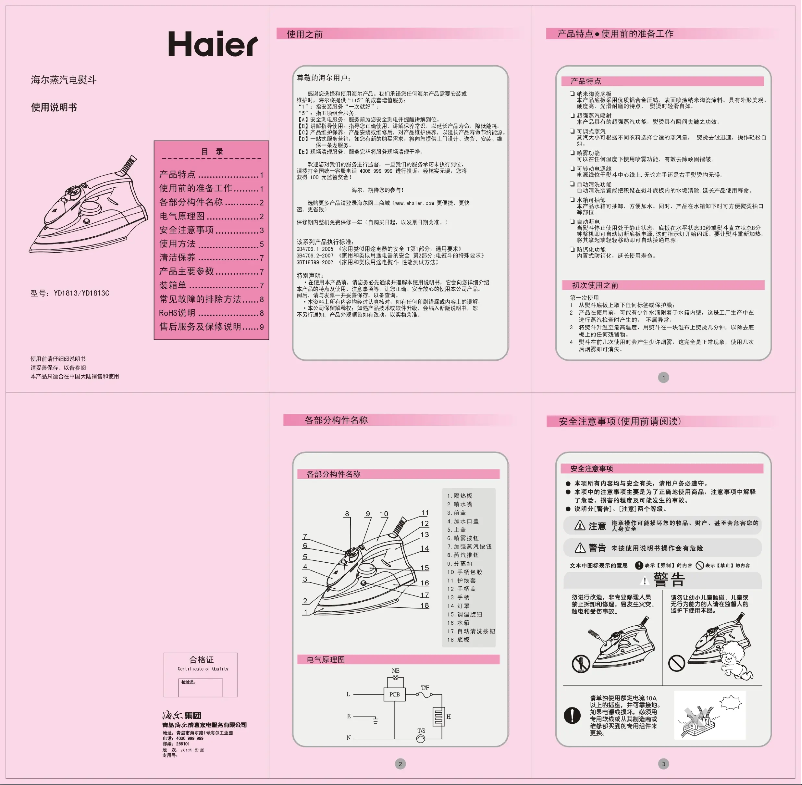 Imagen de la primera página del manual del dispositivo YD1813