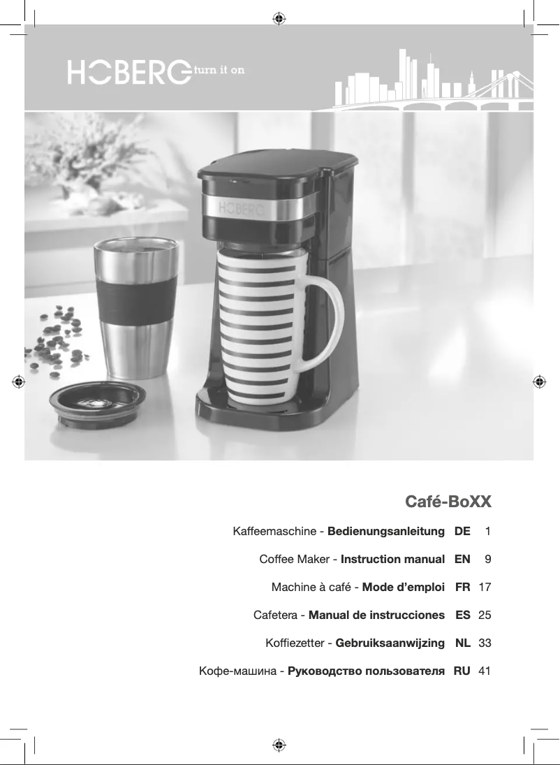 Imagen de la primera página del manual del dispositivo Café-BoXX