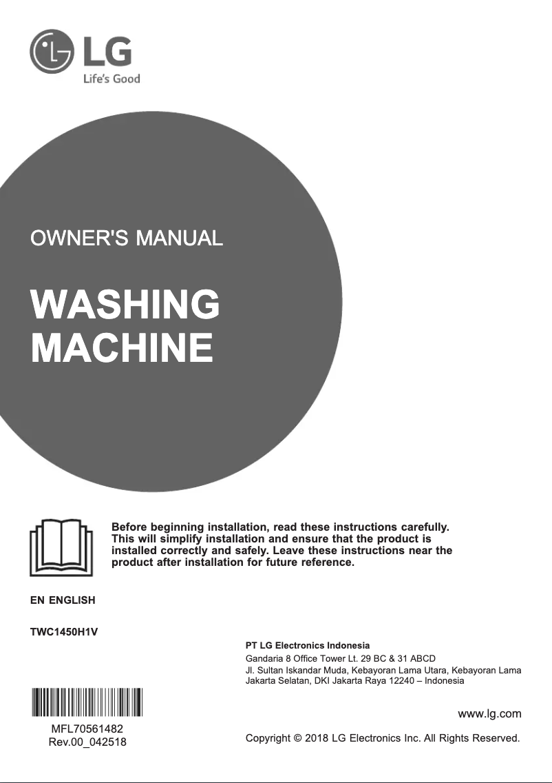 Imagen de la primera página del manual del dispositivo TWC1450H1V