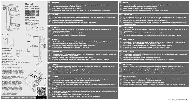 Imagen de la primera página del manual del dispositivo SC18