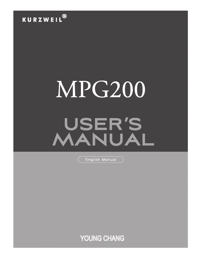 Página nº 1 - Manual de usuario Kurzweil MPG200