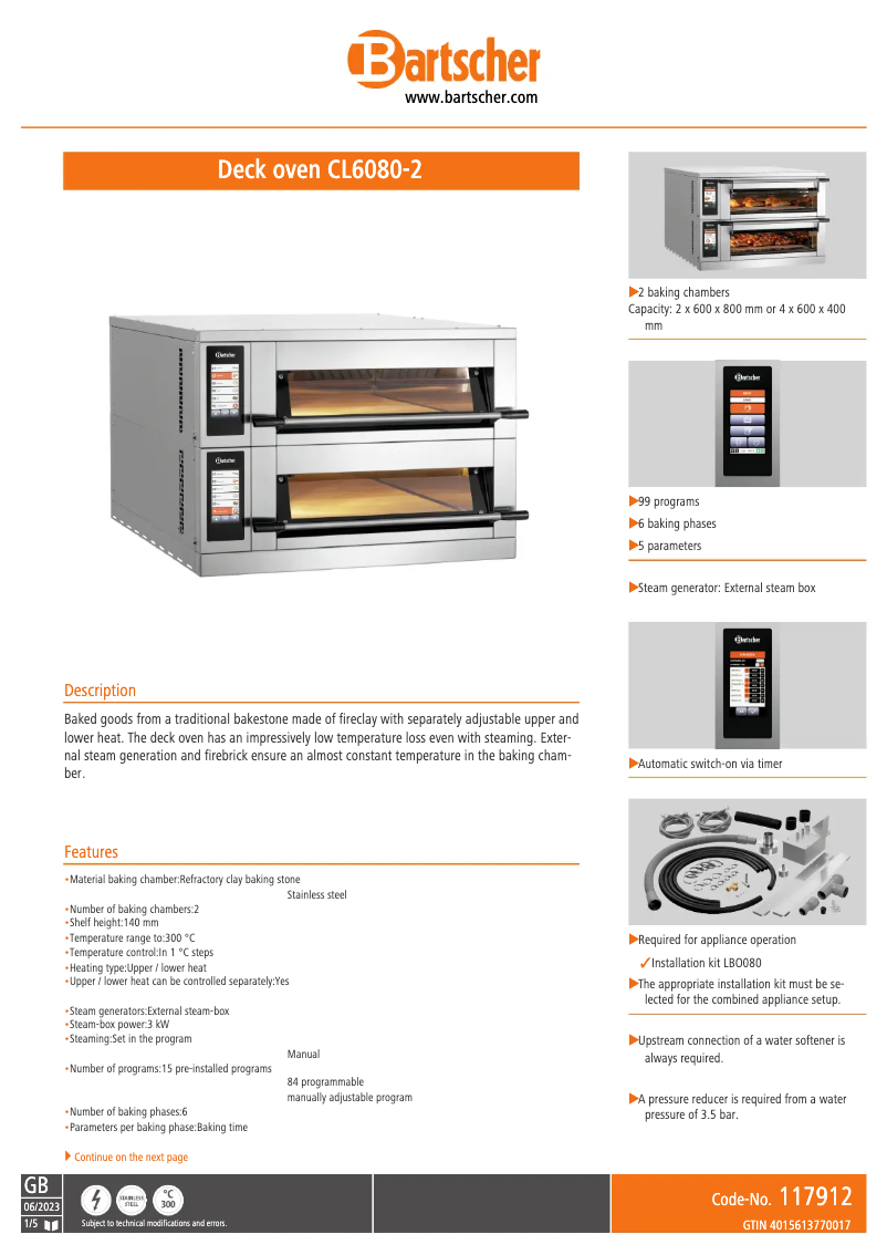 Página nº 1 - Ficha técnica Bartscher CL6080-2