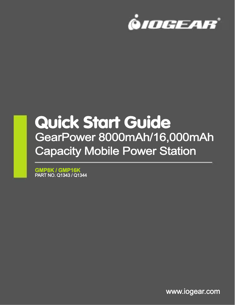 Imagen de la primera página del manual del dispositivo GearPower 16000mAh