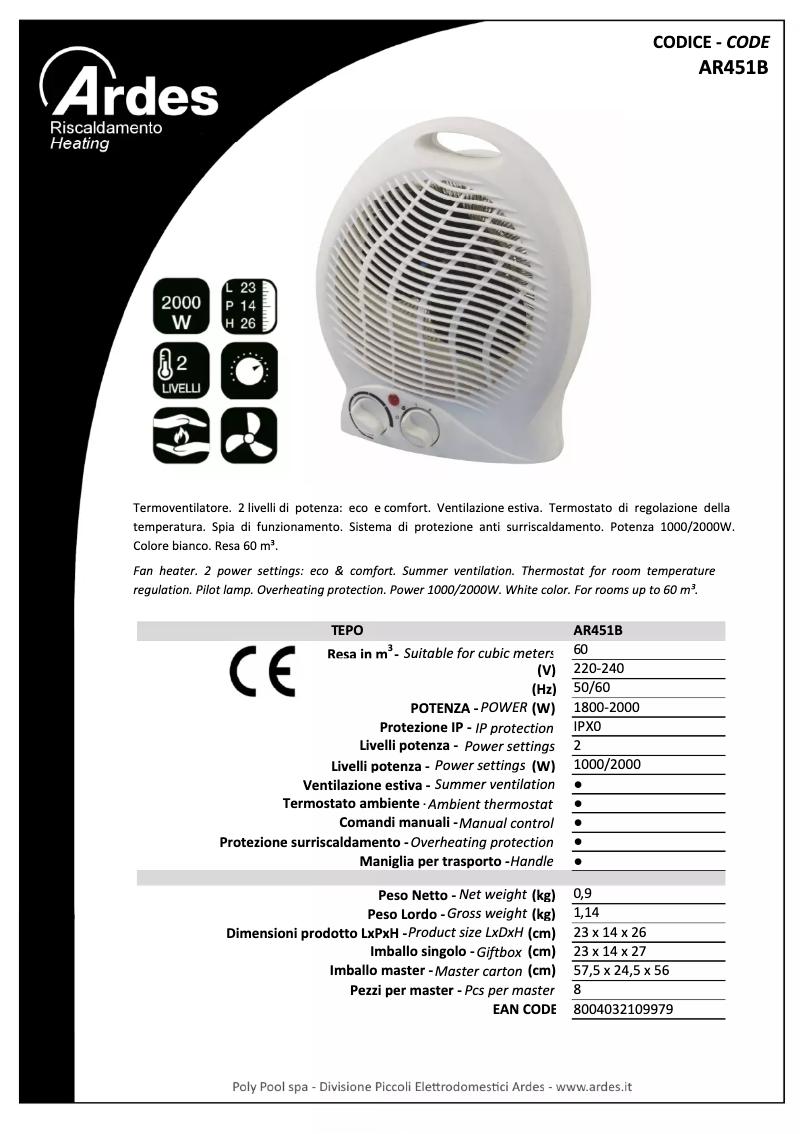 Página nº 1 - Ficha técnica Ardes AR451B