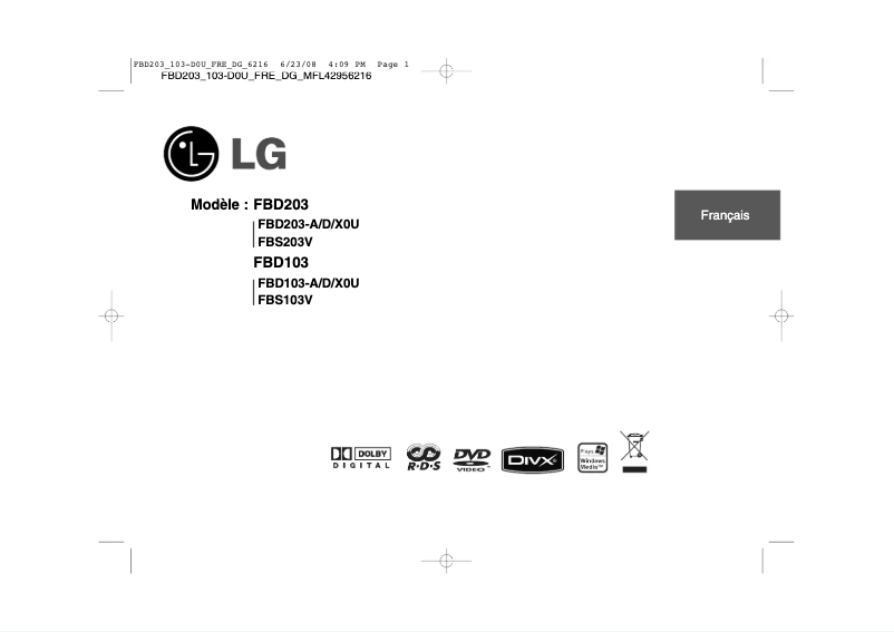 Imagen de la primera página del manual del dispositivo FBD103