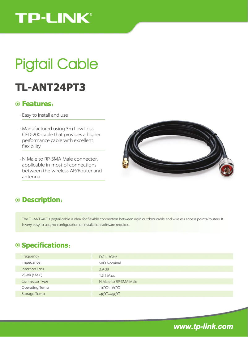 Página nº 1 - Manual de usuario TP-Link TL-ANT24PT3