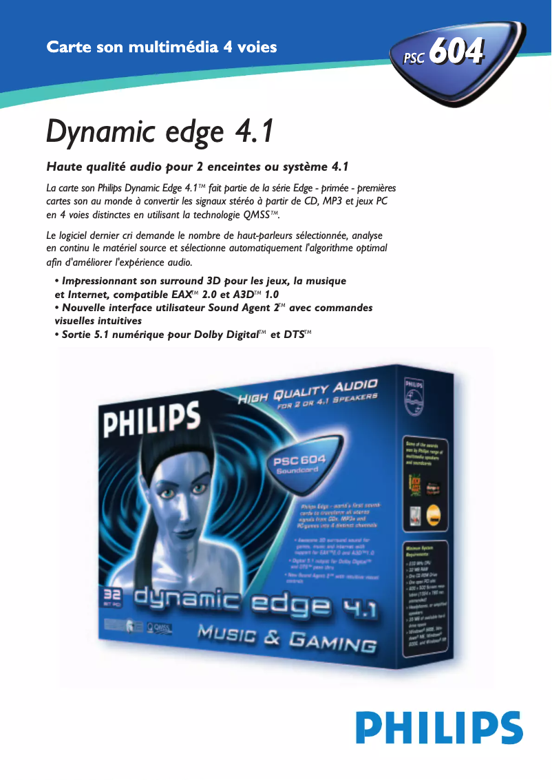 Página 1 del manual Ficha técnica Philips PSC604