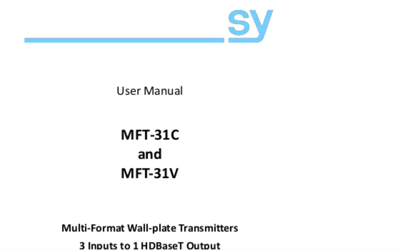 Página 1 del manual Manual de usuario SY Electronics MFT-31V