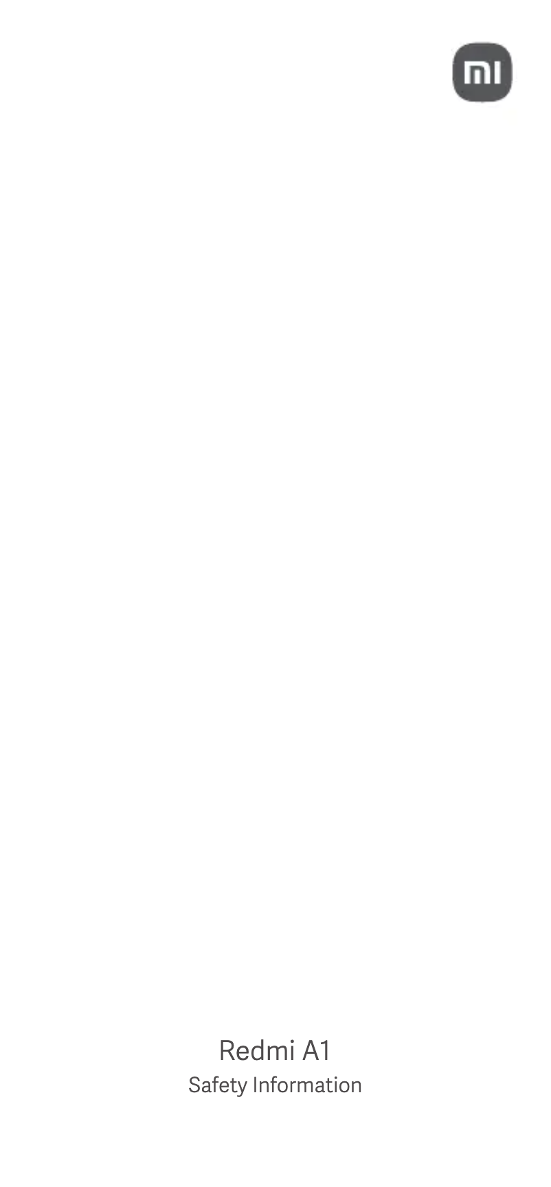 Página 1 del manual Manual de usuario Xiaomi Redmi A1